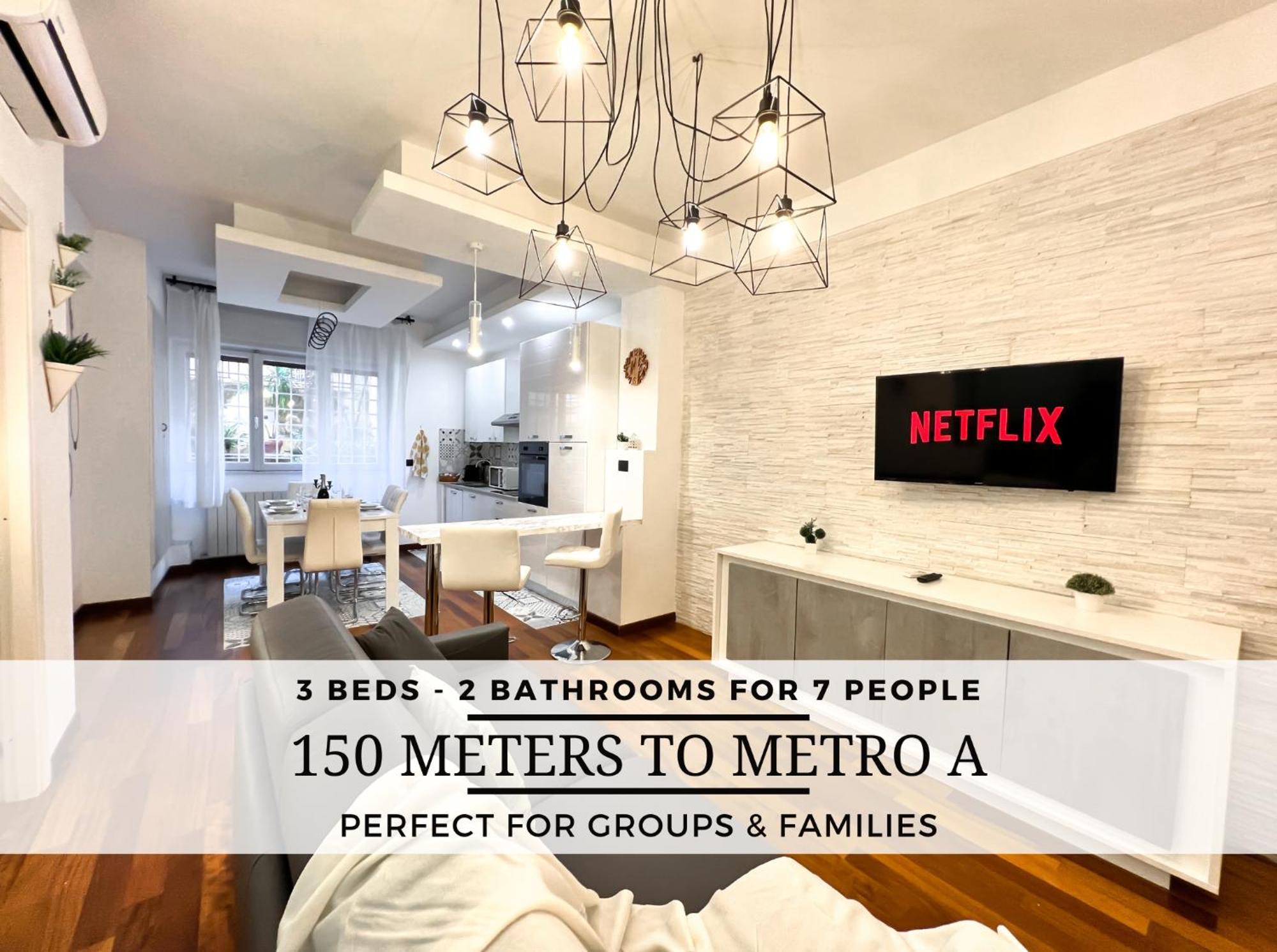 Unique House - 3 Bedrooms & 2 Bathrooms With 4 Beds - 100 Meters To The Metro A روما المظهر الخارجي الصورة